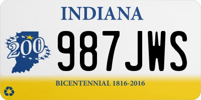 IN license plate 987JWS
