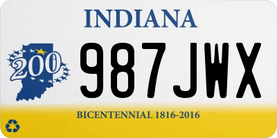 IN license plate 987JWX