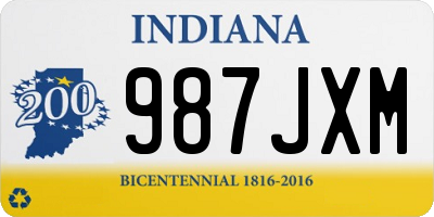 IN license plate 987JXM