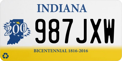 IN license plate 987JXW