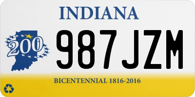 IN license plate 987JZM