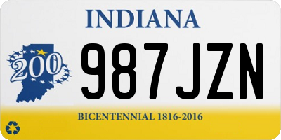 IN license plate 987JZN