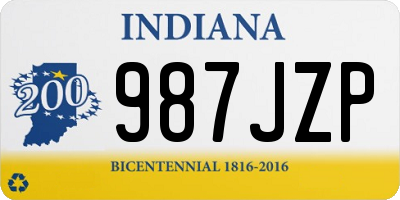 IN license plate 987JZP