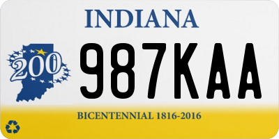 IN license plate 987KAA