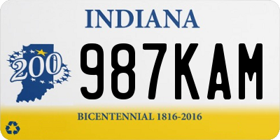 IN license plate 987KAM