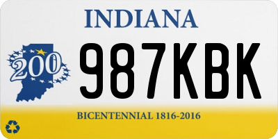 IN license plate 987KBK
