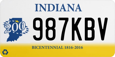 IN license plate 987KBV