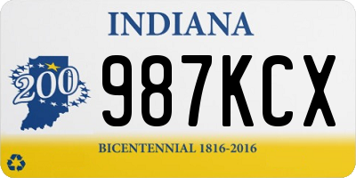 IN license plate 987KCX