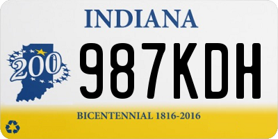 IN license plate 987KDH