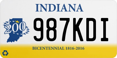 IN license plate 987KDI