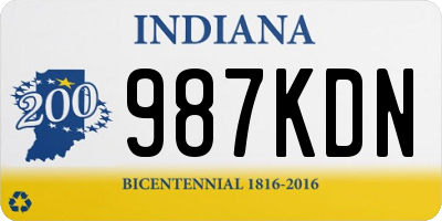 IN license plate 987KDN