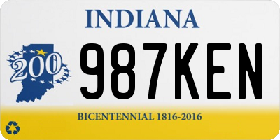 IN license plate 987KEN