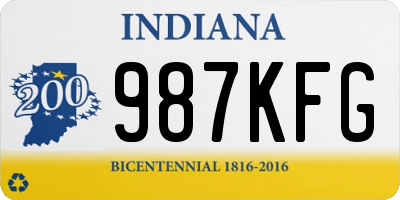 IN license plate 987KFG