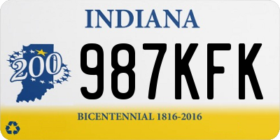 IN license plate 987KFK