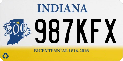 IN license plate 987KFX