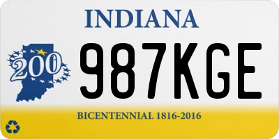 IN license plate 987KGE