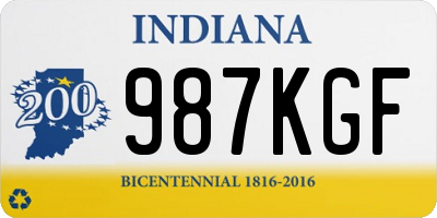 IN license plate 987KGF