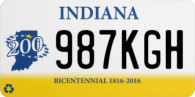 IN license plate 987KGH