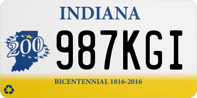 IN license plate 987KGI