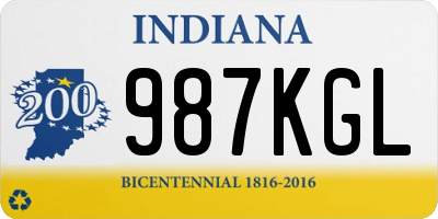 IN license plate 987KGL
