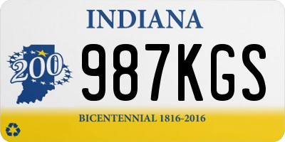 IN license plate 987KGS