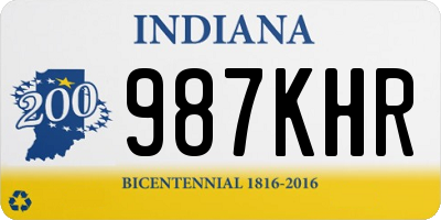 IN license plate 987KHR