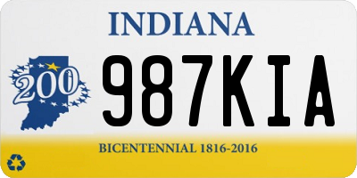 IN license plate 987KIA