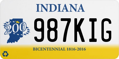 IN license plate 987KIG