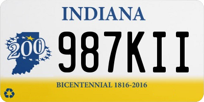 IN license plate 987KII