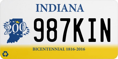 IN license plate 987KIN