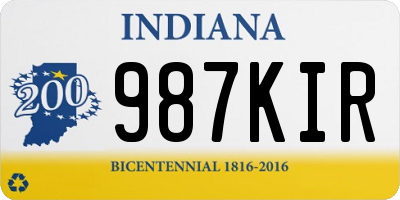 IN license plate 987KIR