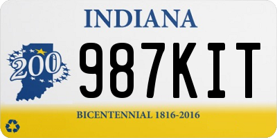 IN license plate 987KIT