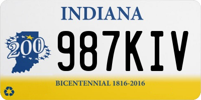 IN license plate 987KIV