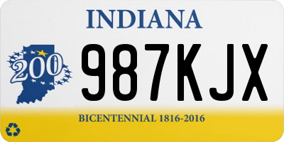 IN license plate 987KJX