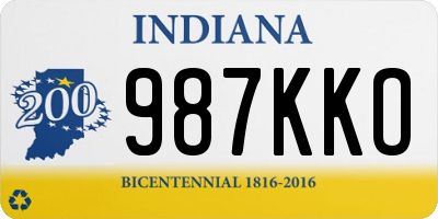 IN license plate 987KKO