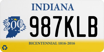 IN license plate 987KLB