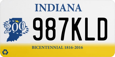 IN license plate 987KLD