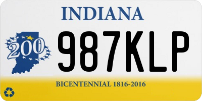 IN license plate 987KLP