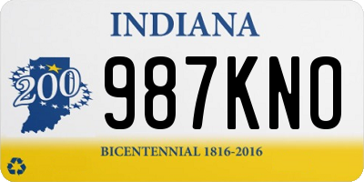 IN license plate 987KNO