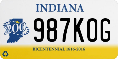 IN license plate 987KOG