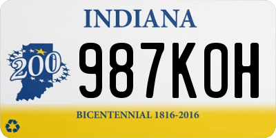 IN license plate 987KOH