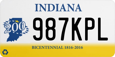 IN license plate 987KPL