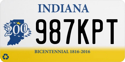 IN license plate 987KPT