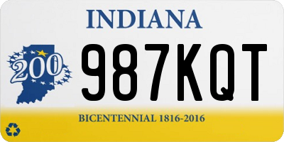 IN license plate 987KQT