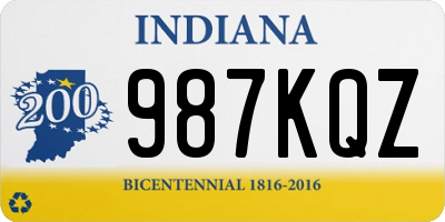 IN license plate 987KQZ