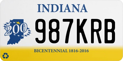 IN license plate 987KRB