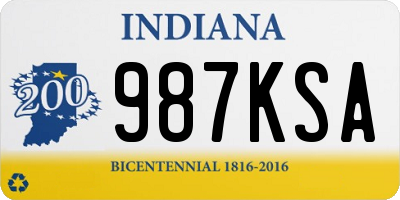 IN license plate 987KSA