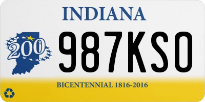 IN license plate 987KSO