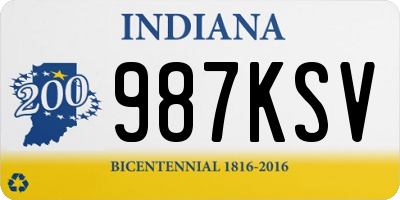 IN license plate 987KSV