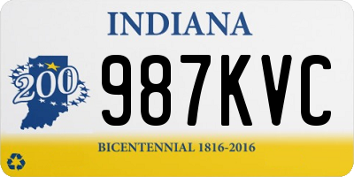 IN license plate 987KVC